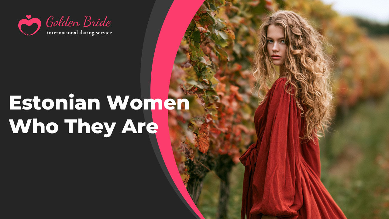 Woman with long curly blonde hair in a red dress standing beside autumn vines
